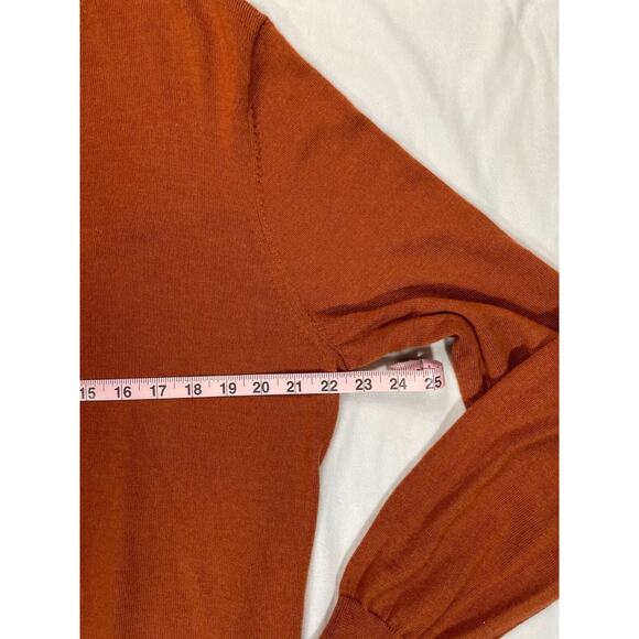 Joseph Abboud XXL Extra Fine Merino Wool V-Neck Sweater Rust Brown - Picture 8 of 9